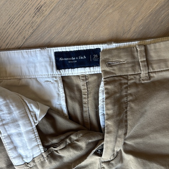 Abercrombie & Fitch Tan Flat Front Shorts - Picture 2 of 3